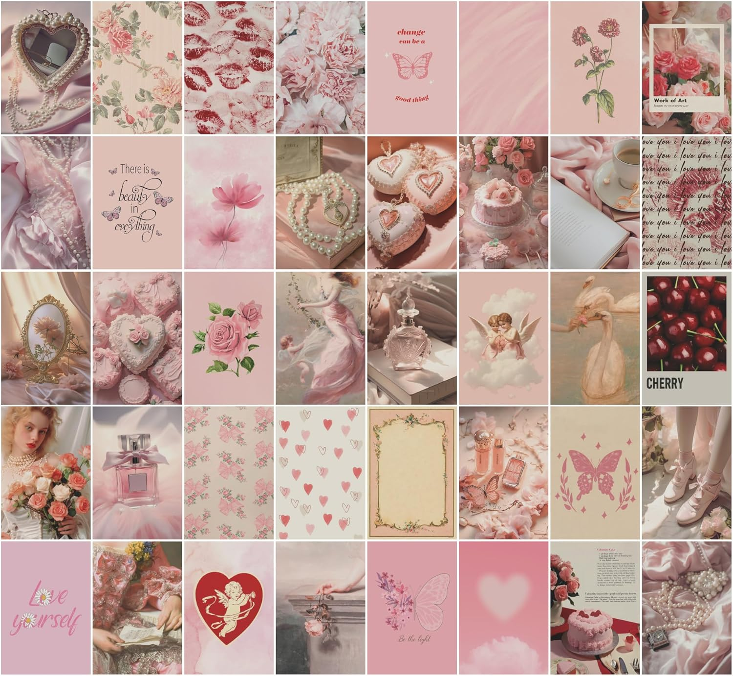 97 Decor Coquette Room Decor - Pink Coquette Posters, Coquette Aesthetic Room Decor, Vintage Coquette Decor, Coquette Wall Decor, Coquette Photo Collage Pack Bedroom Pictures (4X6 Inch | 10X15 Cm)
