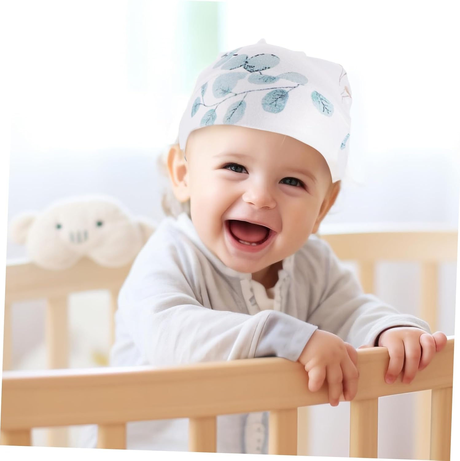 Newborn Swaddle with Cute Hat Headband and Birth Announcement Sign Soft Polyester Wrap Receiving Blanket Photography Prop for Boys and Girls image number 3