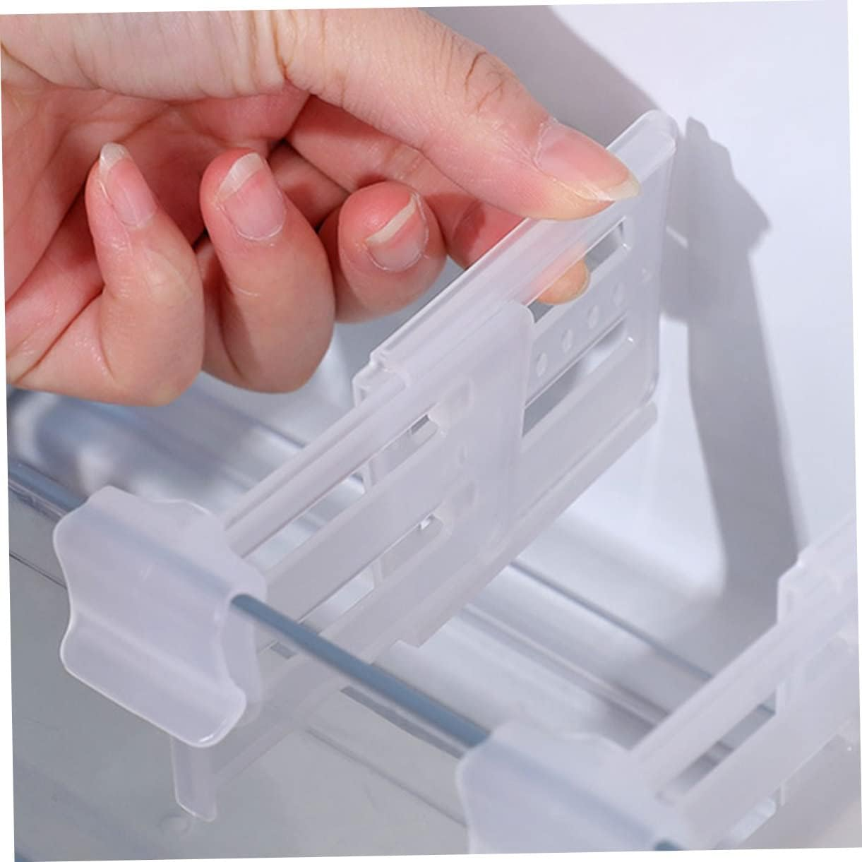 NUOBESTY 3Pcs Adjustable Fridge Side Door Partition Plastic Divider Set, Refrigerator Space Separator for Organizing Small Items, Extendable Storage Panel for Kitchen Fridge image number 3