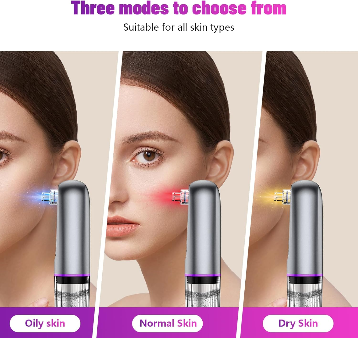 Blackhead Remover, Pore Cleaner, Euakee Vacuum Suction, Blackhead Suction, Pore Cleaner, 5 Suction Heads, 3 Modes, USB Charging Facial Cleaning, Picke Vacuum, Acne Remover, Device Blackhead Remover