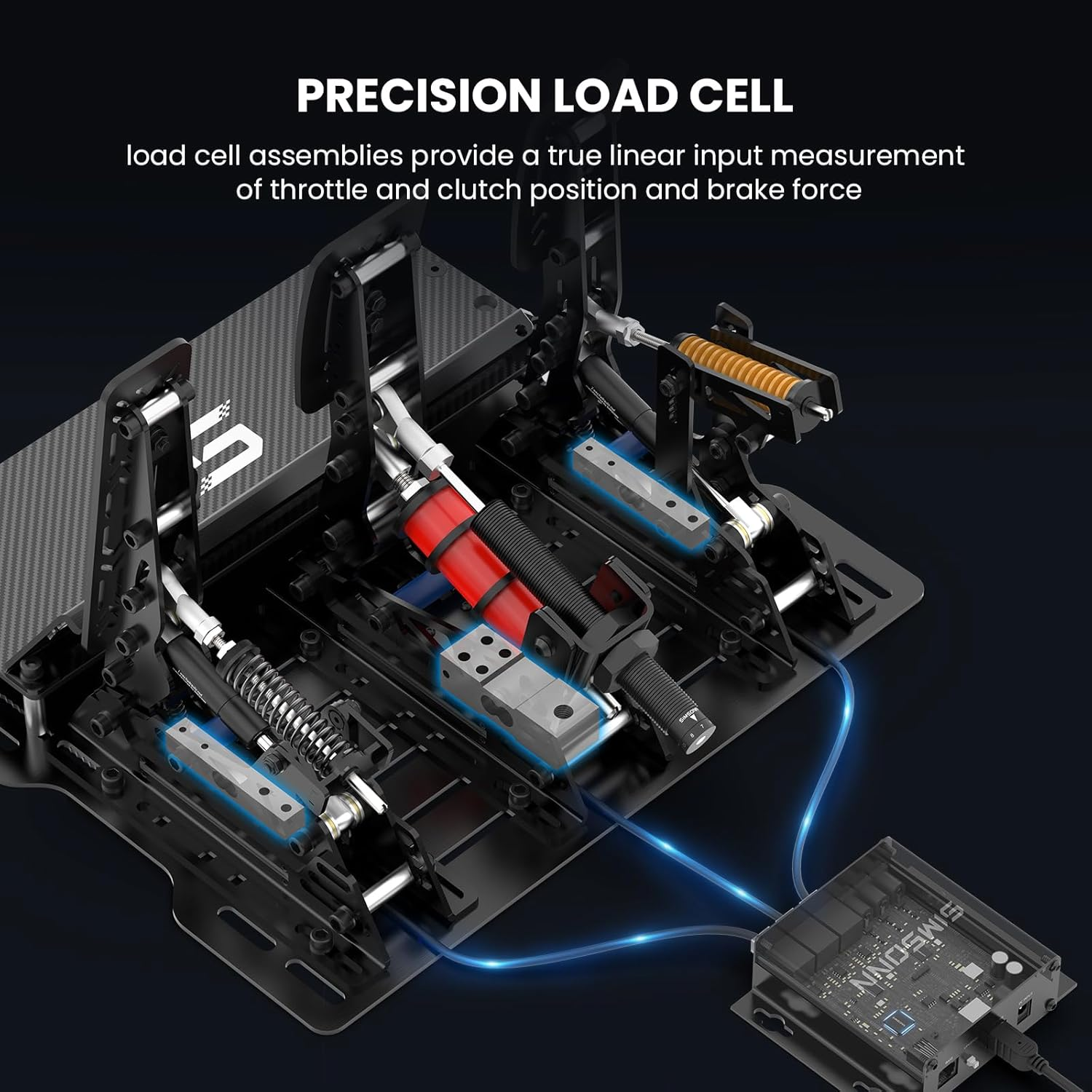 SIMSONN PRO X Ultra Sim Racing Simulator Pedals PC Load Cell HE Hydraulic Pedals Support Haptic Reactor (Pro X Ultra-P3-H3-Plate) - Pro X Ultra-P2-H2 image number 4
