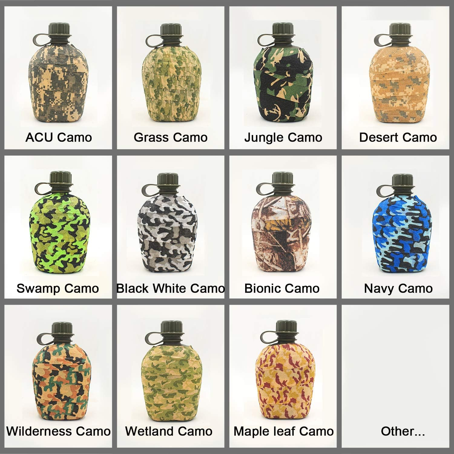 EKIND Multi-Functional Self-Adhesive Camouflage Tape Wrap, Waterproof and Non-Slip for Hunting Guns, Knife Handles, Camping Gear and More - 14.7Ft Total Length (Black White Camo, Pack of 4) image number 2