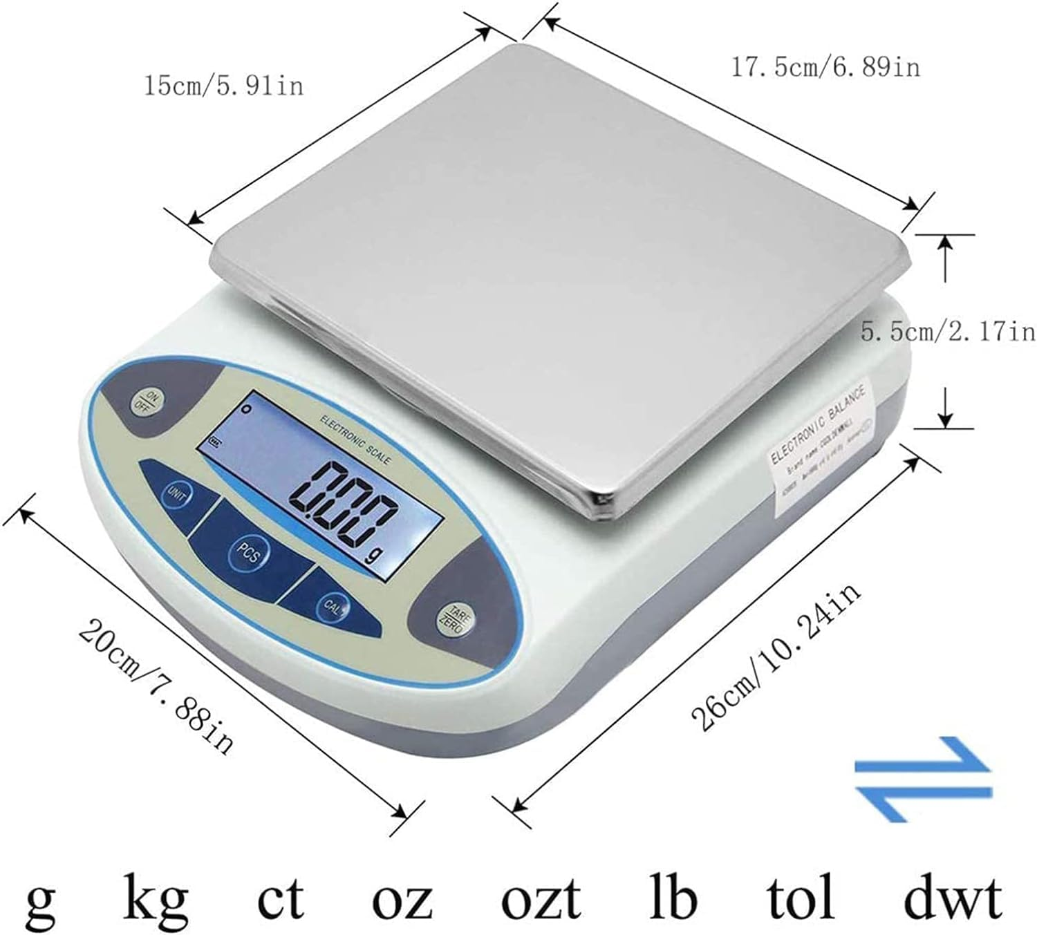Precision Scale 0.1G Professional, 5Kg/10Kg/15Kg/20Kg/30Kg Precision Scale Electronic Laboratory Scale, Food Gram, Jewelry Scales Kitchen Scale,30Kg/0.1G image number 1