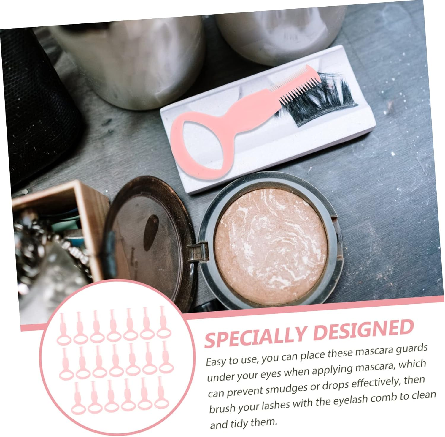 Baluue 20Pcs One Mascara Shield Applicator Eyelash Brush Makeup Tool for Mascara Declumper and Lash Tool Random Color image number 2