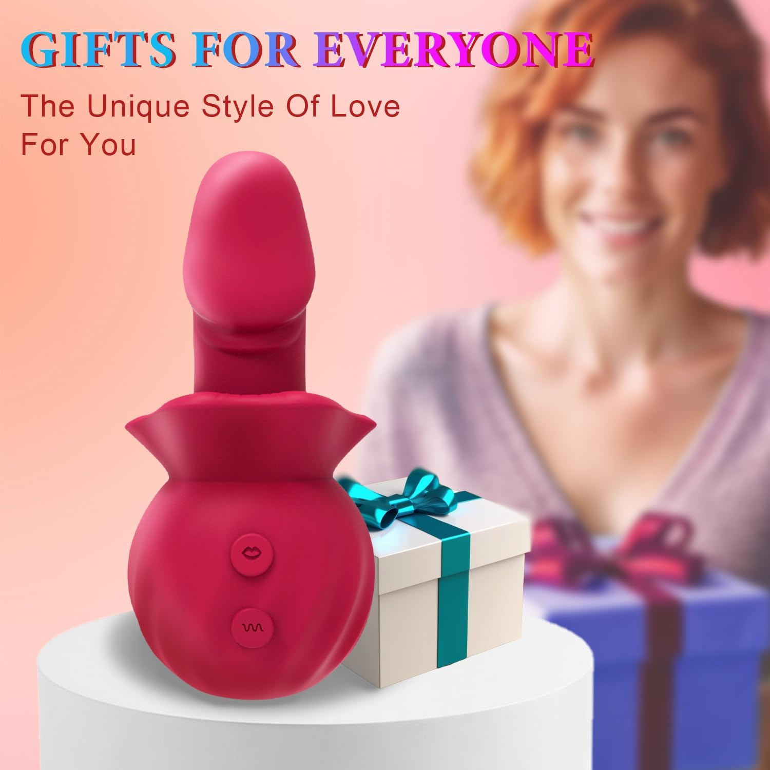 2024 Newest Rose Waterproof Silicone Toy, Rose Red Toys Relaxing Toy for Couple Women Men Adult image number 6