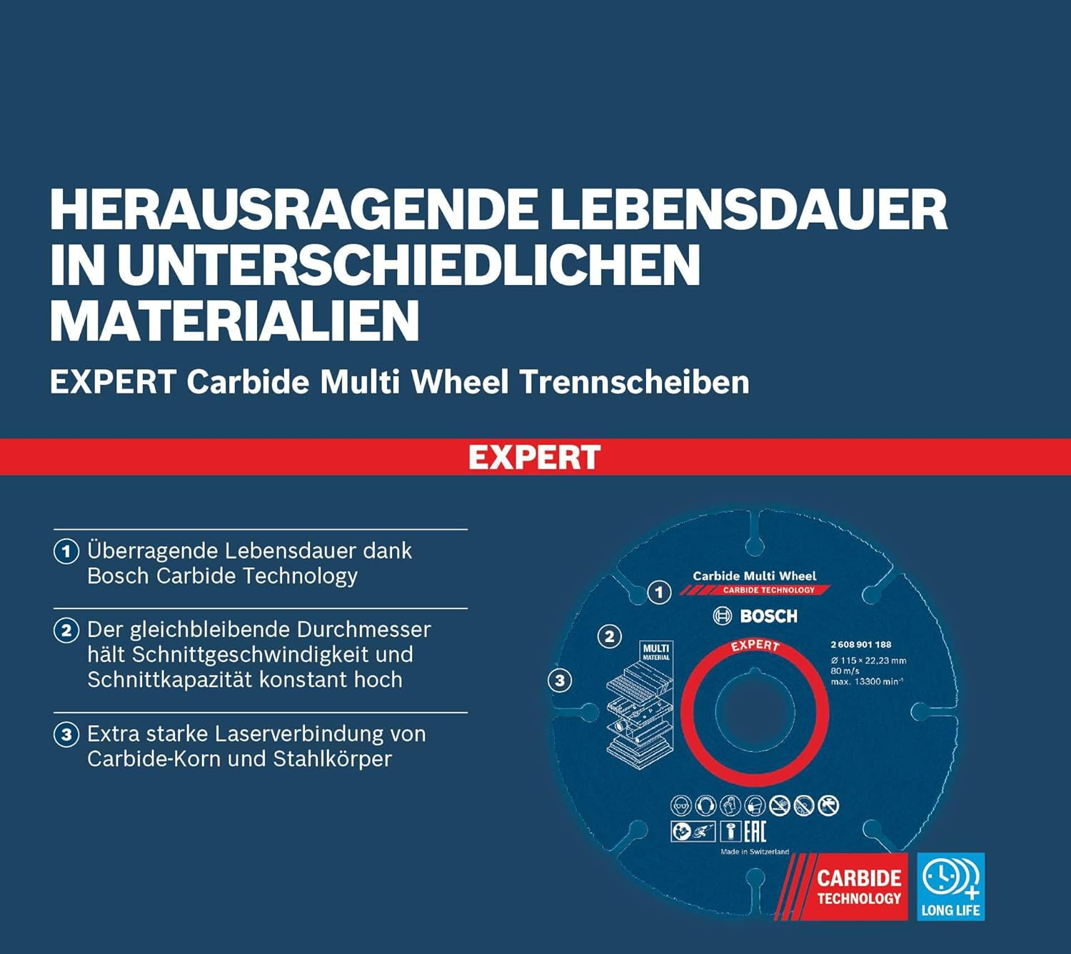 Bosch Accessories Expert Carbide Multi Wheel Cutting Discs (For Hardwood, Diameter 125 Mm, Accessories Small Angle Grinder) image number 5