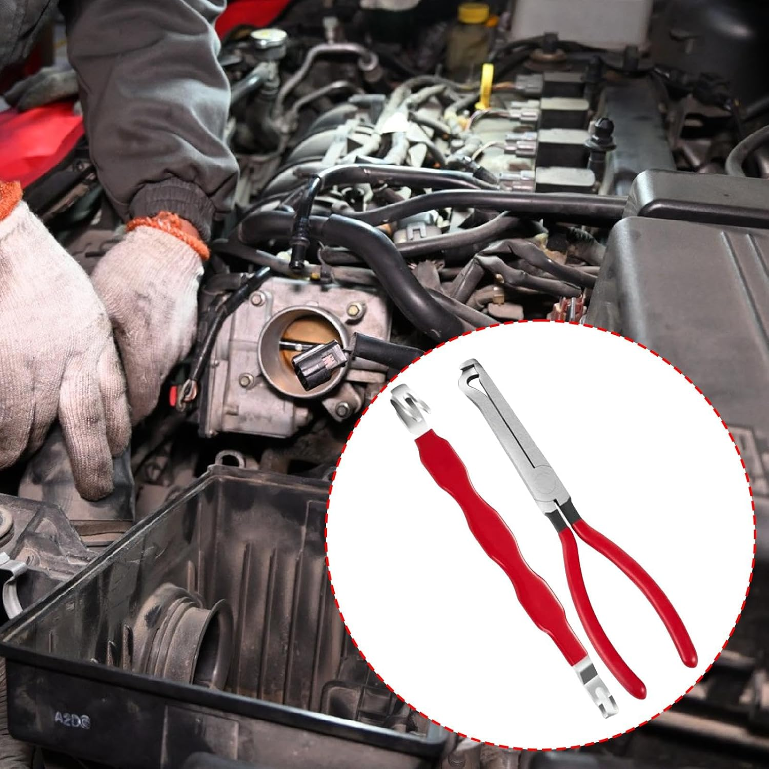 Automotive Electrical Terminal Connector Separator Removal Tool Portable Double Ended Remover for Handling Wires Garage, with Pliers image number 1