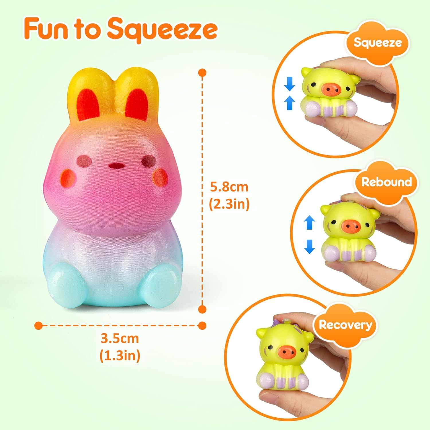 Mocoosy 24 Pack Animal Squishy Toys for Kids Party Favors, Slow Rising Squeeze Toys for Birthday Goodie Bag Stuffers, Pinata Stuffers, Carnival Prizes, Stocking Fillers, Classroom Treasure Box Toys