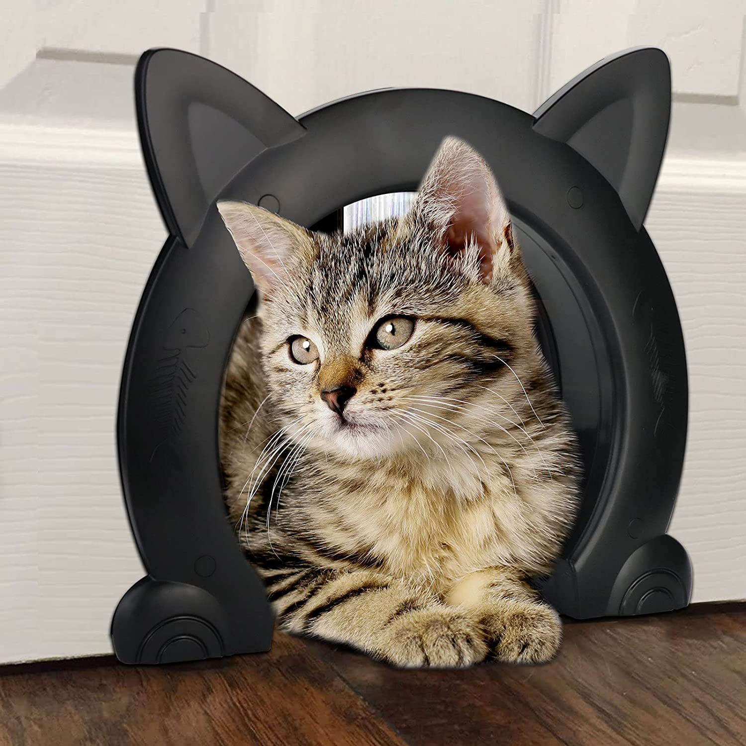 Ikuso Cat Door for Interior Door,Indoor Cat Door,Pet Doors for Cat, 10.55"*2.45"*9.05" (L) image number 1