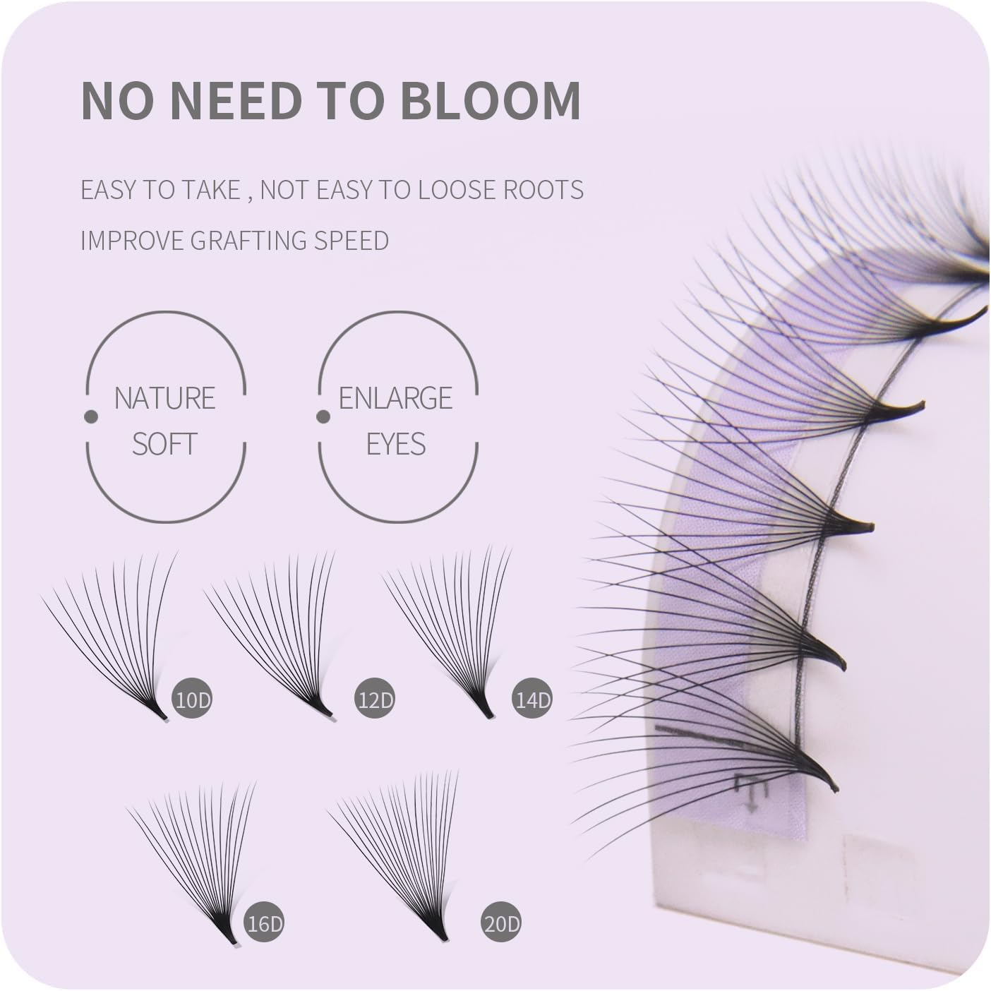 ANNAFRIS Premade Fans Eyelash Extensions 16D Thickness 0.05 9-13Mm Mix Short Stem Pointy Base Premade Volume Lash Extensions C Curl(16D-C-0.05,9-13Mm Mix) image number 1