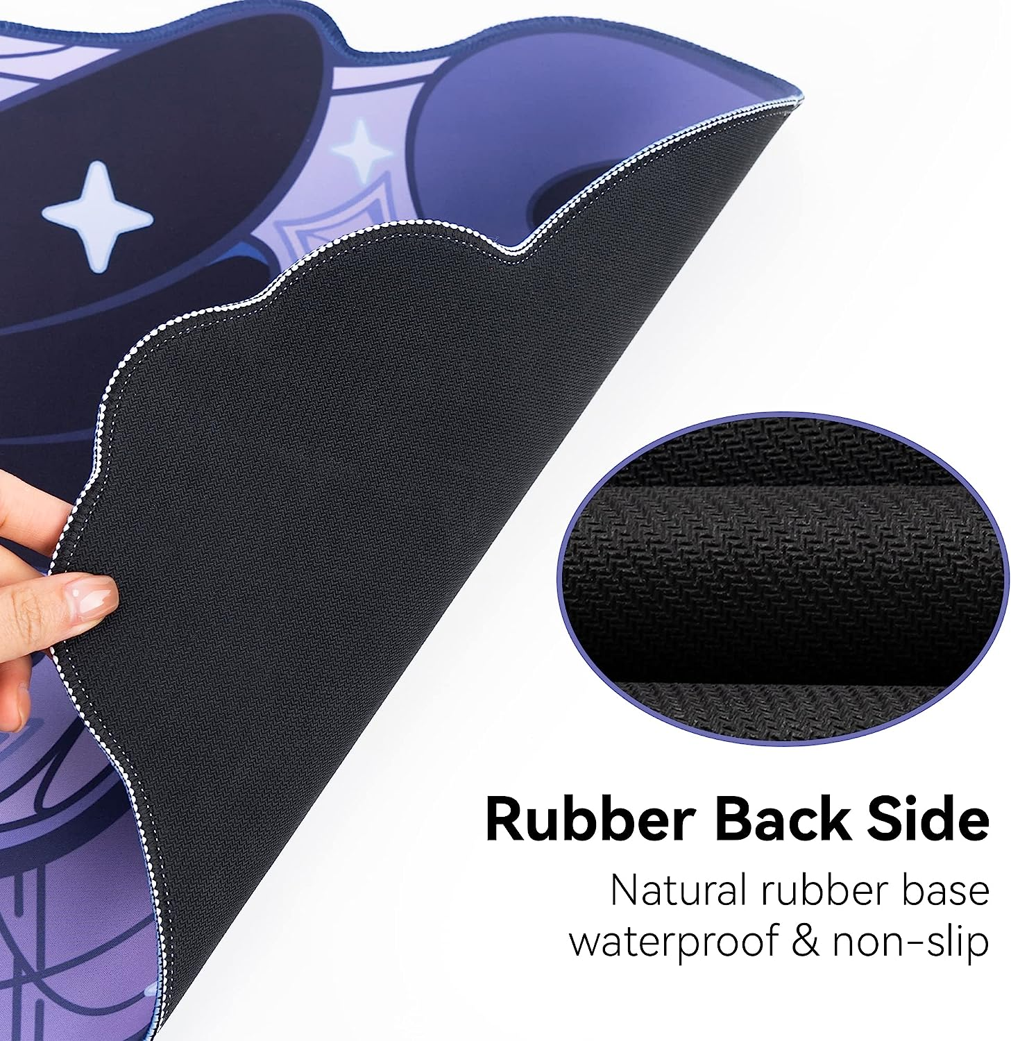 Geekshare Large Gaming Mouse Pad Kawaii Pink Non-Slip Rubber Back Mouse Pad Big Waterproof Desk Mat for Keyboard and Mouse Perfect for Gaming,Or Home Office Work - Star Wings (Purple) - Pink image number 4