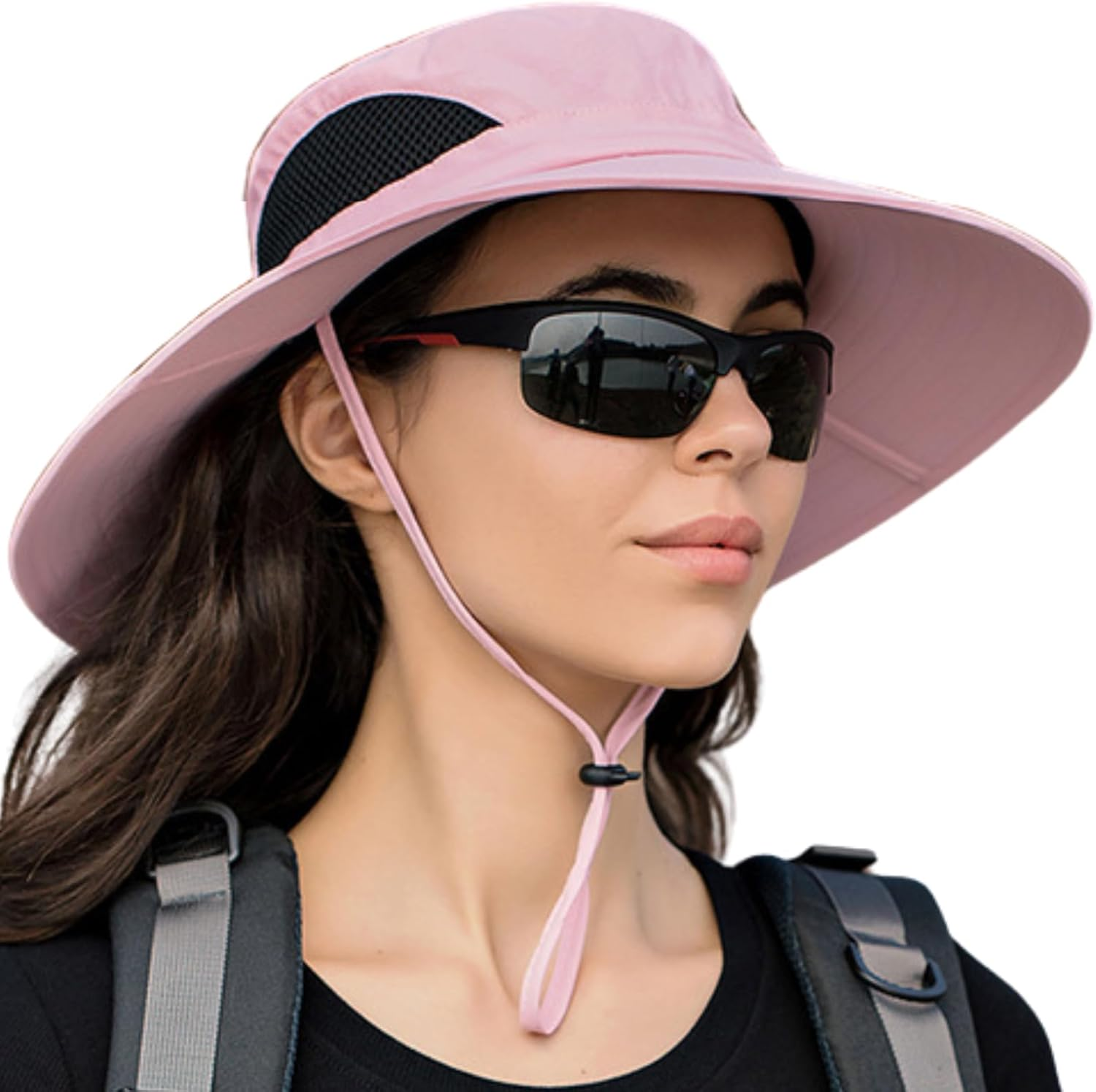 Wind Resistance Wide Brim Bucket Hat UPF 50 UV Protection, Outdoor Fishing Hats with Chin Strap for Men & Women, Smart Sun Cover for Farming, Camping, Hiking, Golf, and Summer Gear - Army Green image number 5