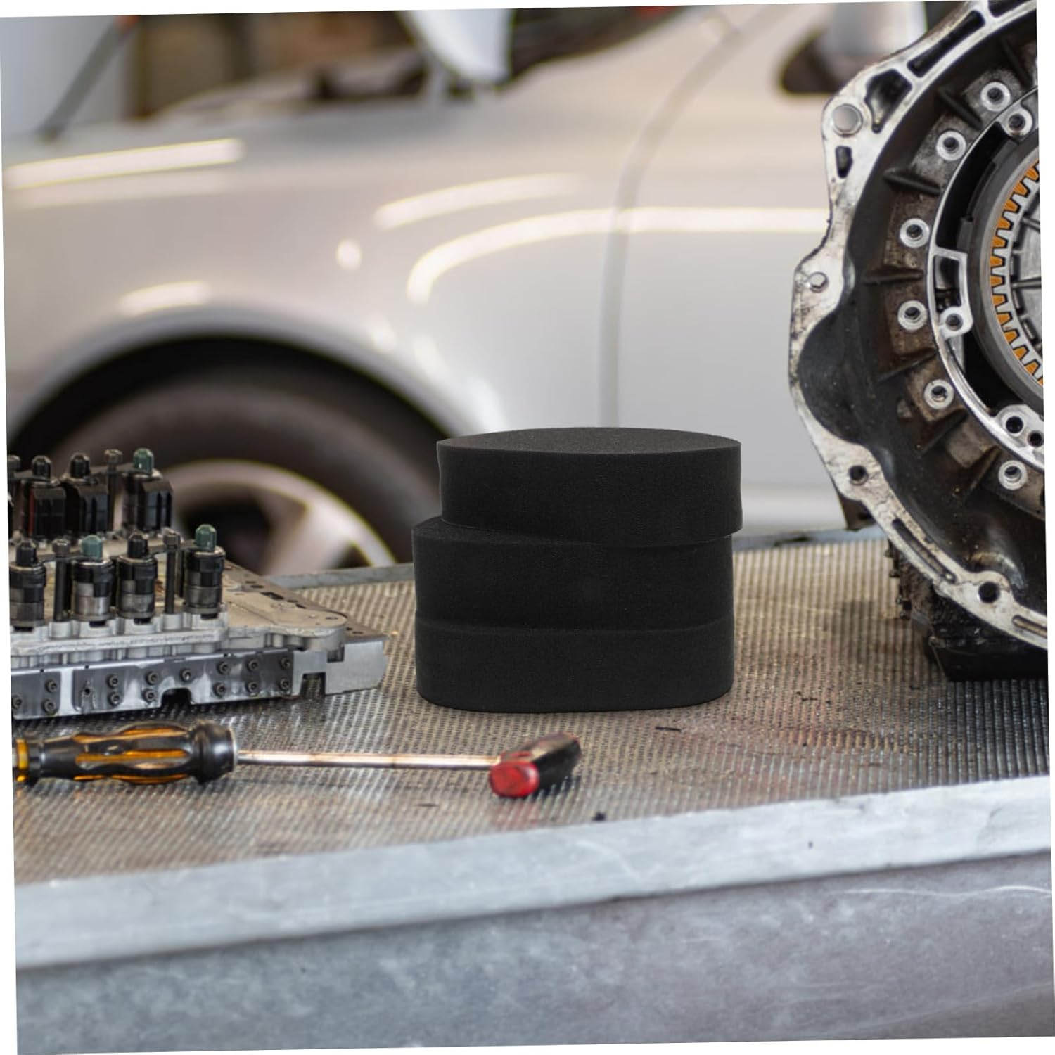 PLAFOPE 3Pcs Car Wheel Polishing Sponge High Density Waxing Pads for Auto Cleaning and Polishing Scratch Absorbent Sponges for Car Wheel Care and Maintenance image number 1