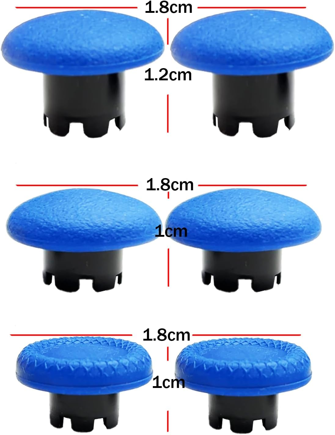 Thumbsticks for PS5 Edge Controller, Thumbsticks Paddles Replacement for PS5 Dualsense Controller, 6 in 1 Accessories Parts for PS5 Dualsense Edge Controller Analog Joystick Repair Kit (Blue) image number 4