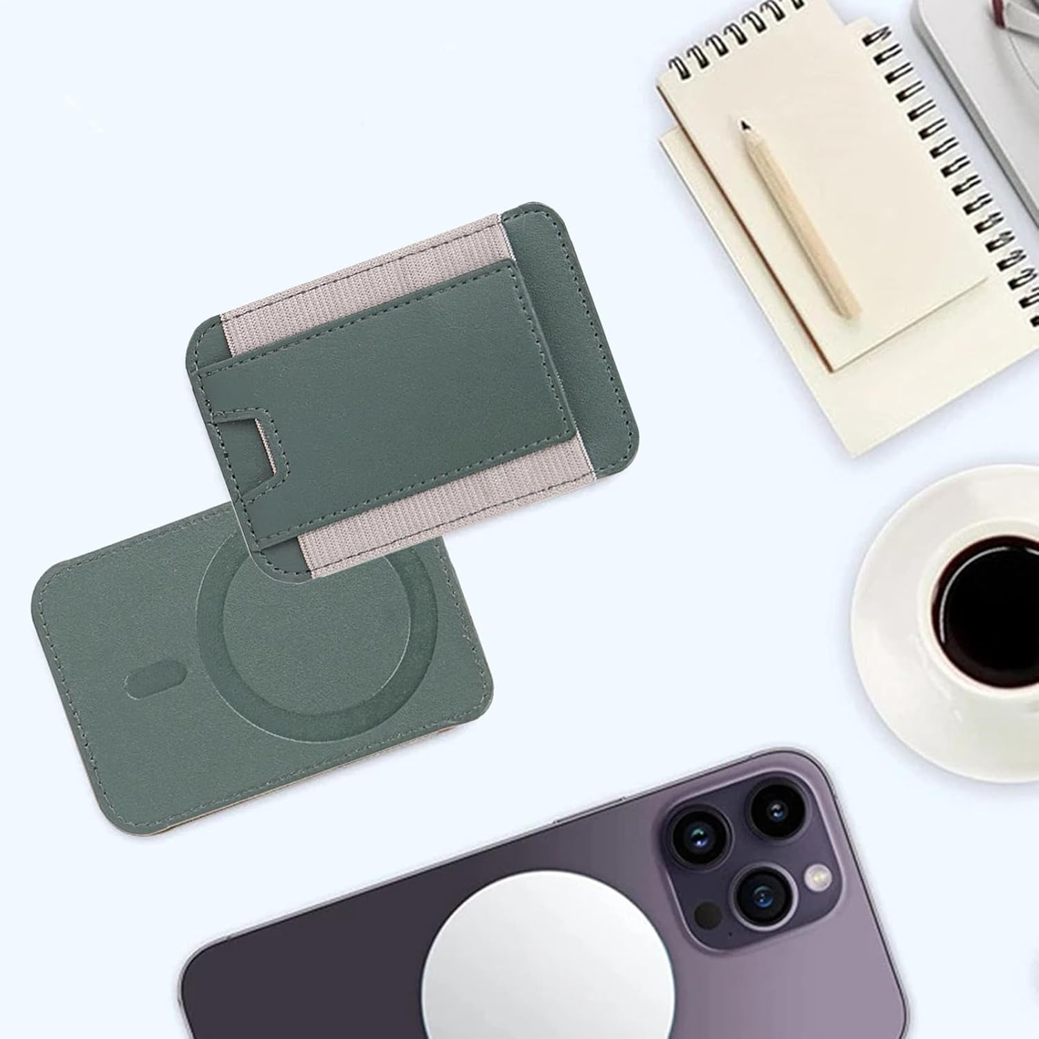 FISH DRAGATE Magnetic Card Wallet, Magsafe Wallet, Magnetic Card Holder Fit 7 Cards, Mag-Safe Leather Wallet, Wallet for 12/13/14 Magsafe Wallet image number 4