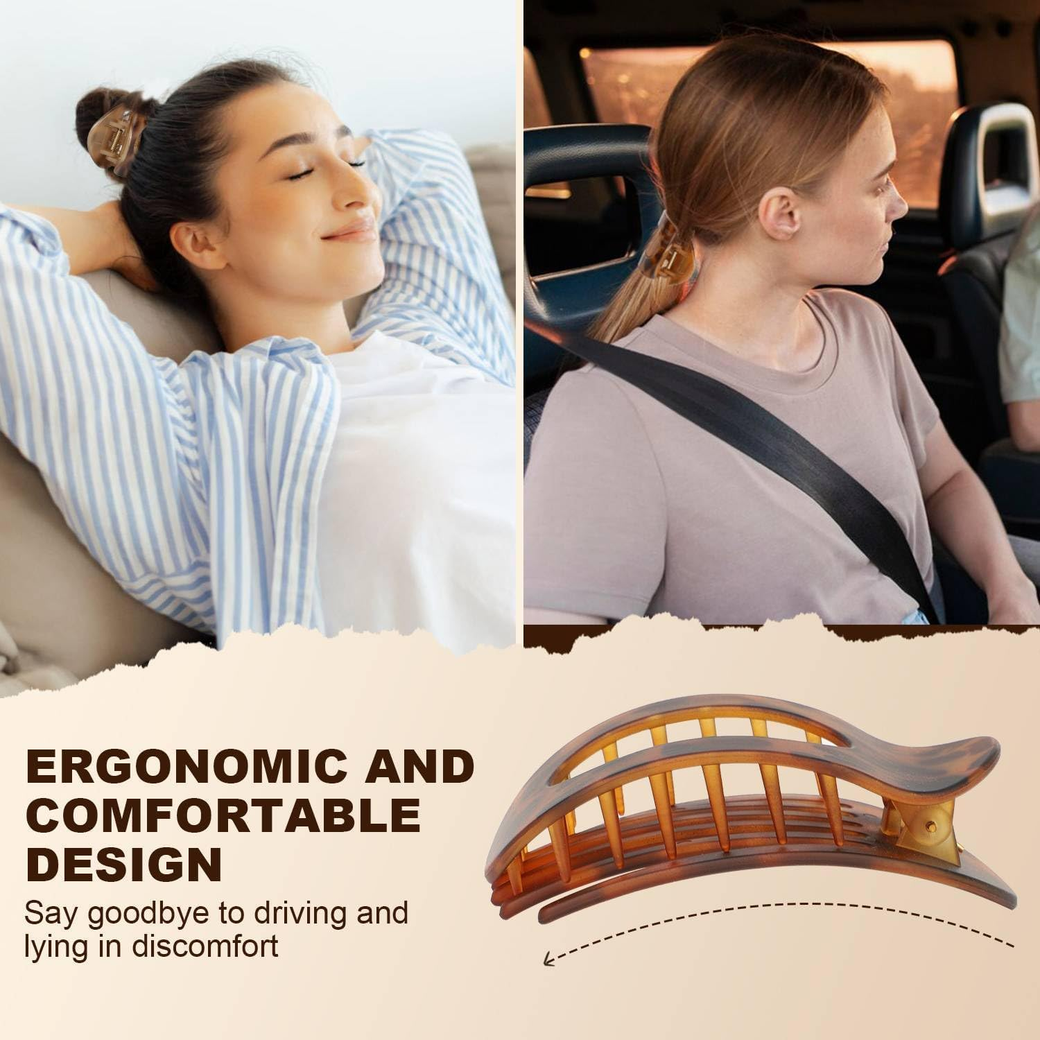 Pack of 6 Flat Hair Clips for Women, Hair Clip, Flat Claw Clip, Strong Hold Women'S Hair Clips, Hair Clip for Thick and Thin Hair image number 3