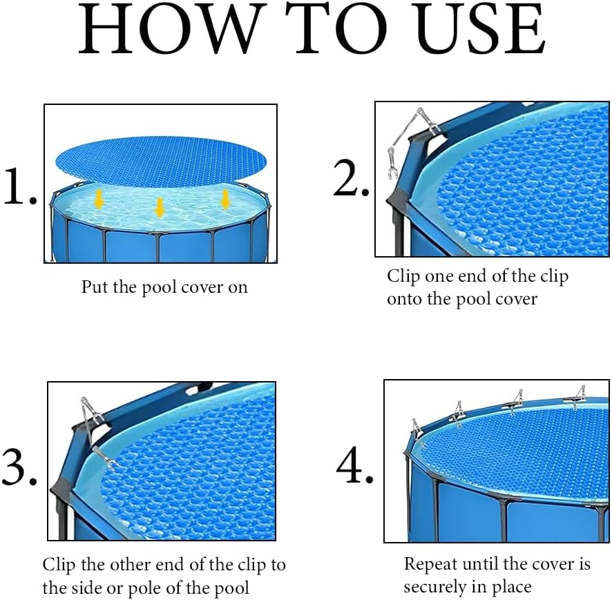 10 PCS Stainless Steel Swimming Pool Cover Clips,For Aboves Ground Pools Solar Cover Clamps,Pool Solar Cover Clips,Solar Cover Attachment Clips image number 5