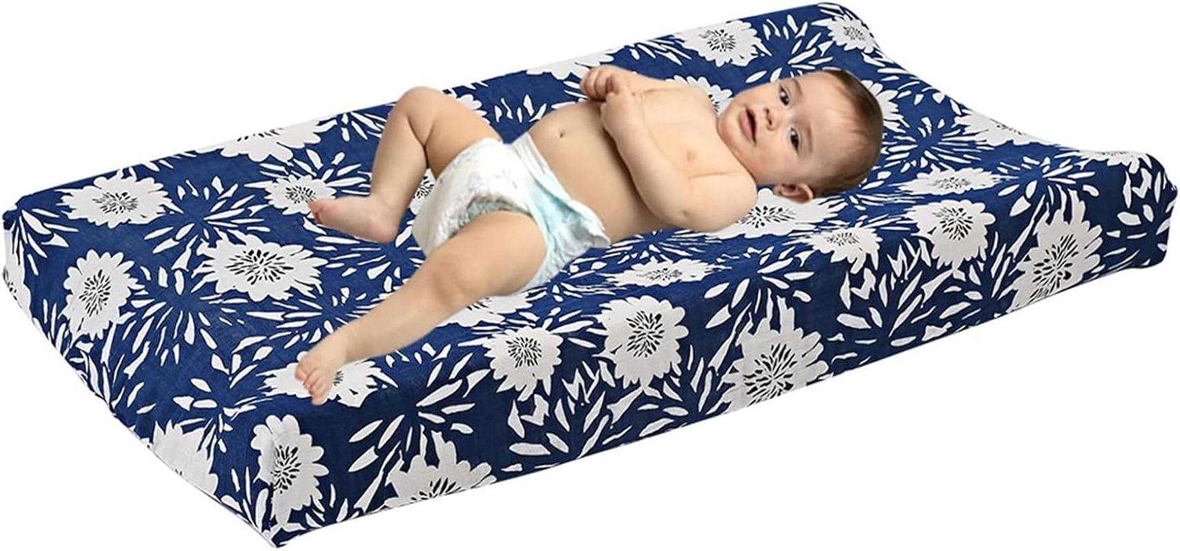 Baby Pad Cover - Soft Cotton Leaves, Breathable Cotton Nursery Leaves | Fitted Changing Table Cover, Stretchy Diaper Changing Pad, Tab Use