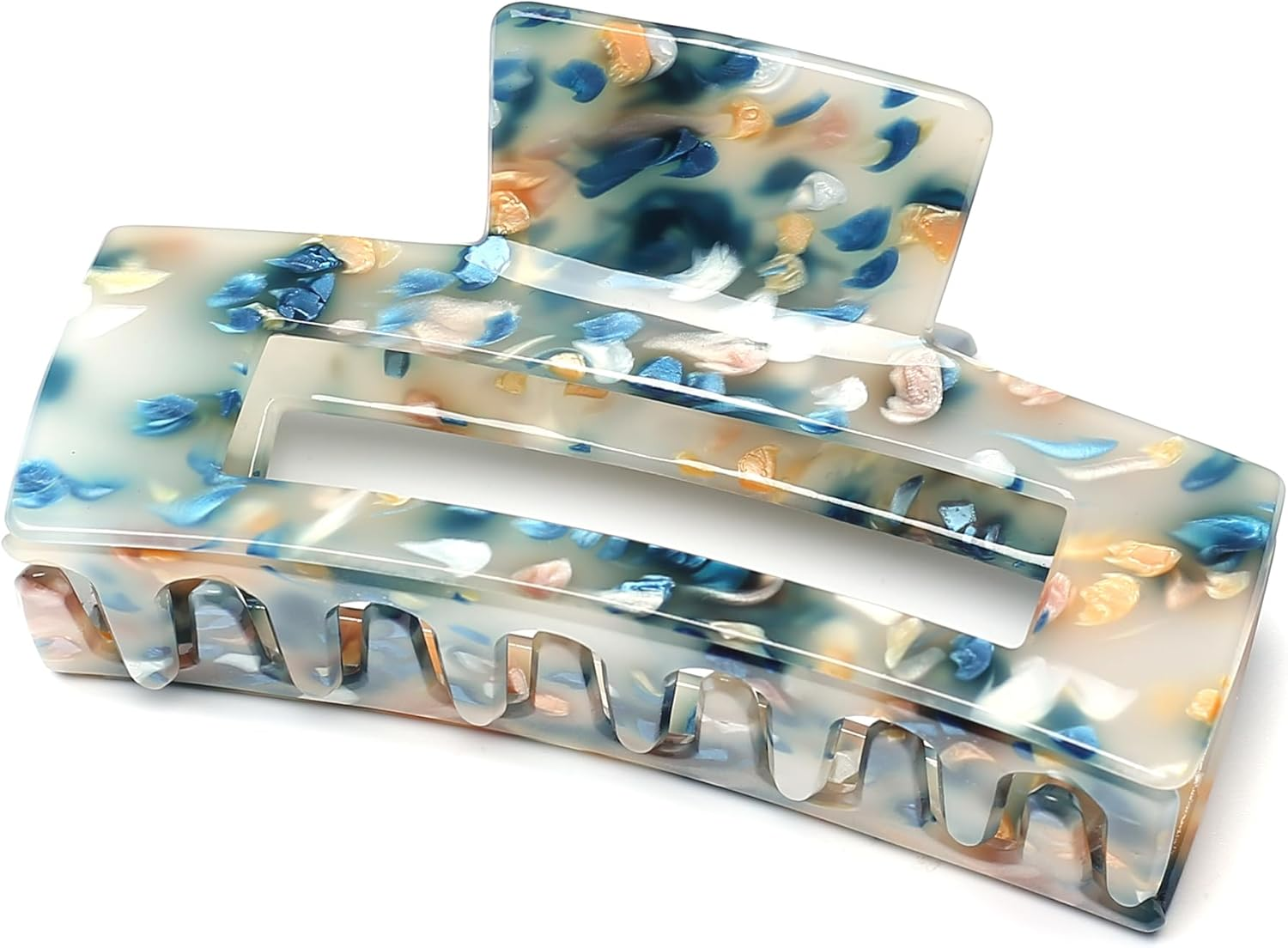 Qingoo Large Rectangular Claw Hair Clip Beautiful Women'S Hair Accessories Elegant Hair Accessory 1 Piece (10 Cm X 5.5 Cm, Orange)