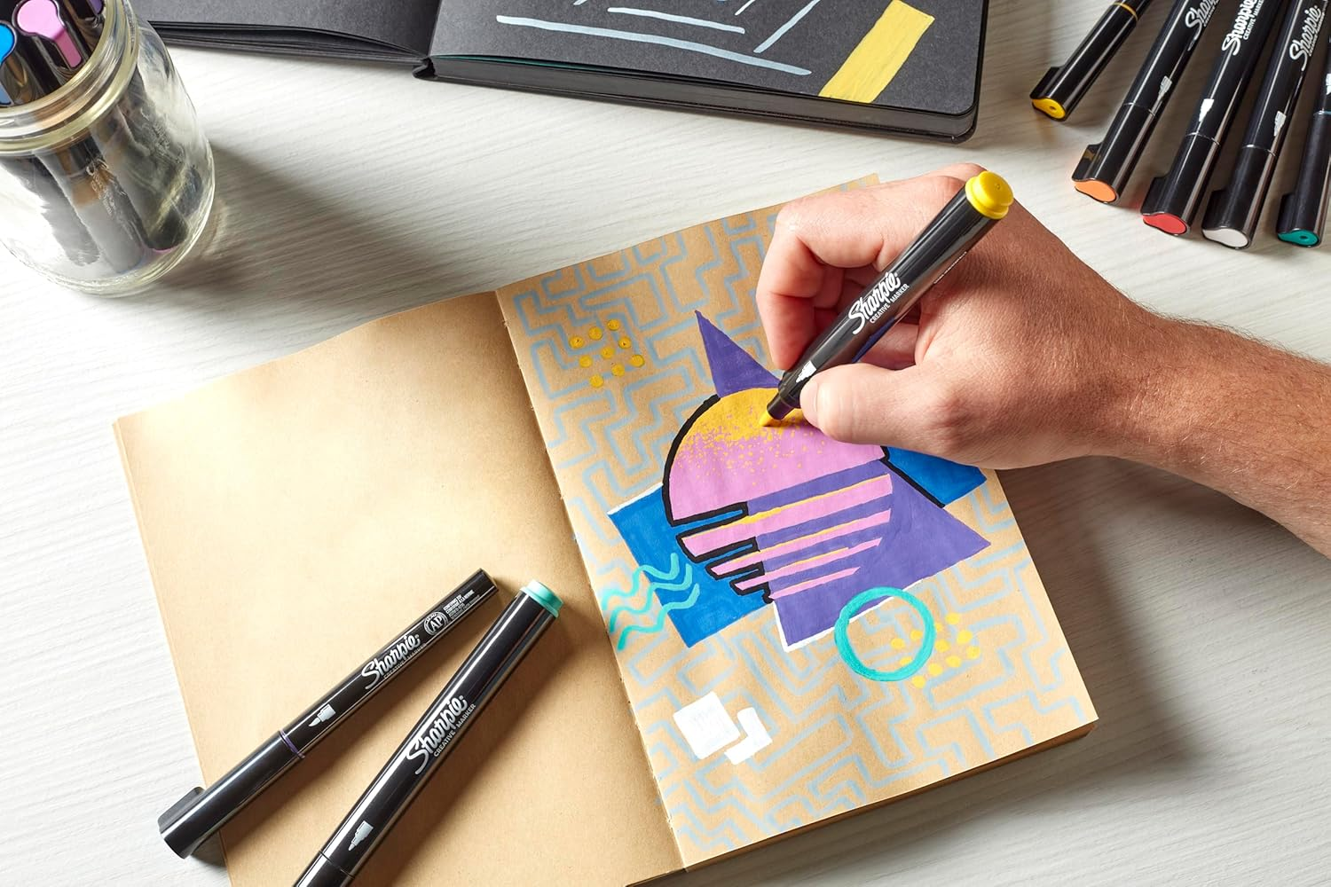 Sharpie 2201182 Creative Brush Tip Acrylic Marker (Pack of 5) image number 2