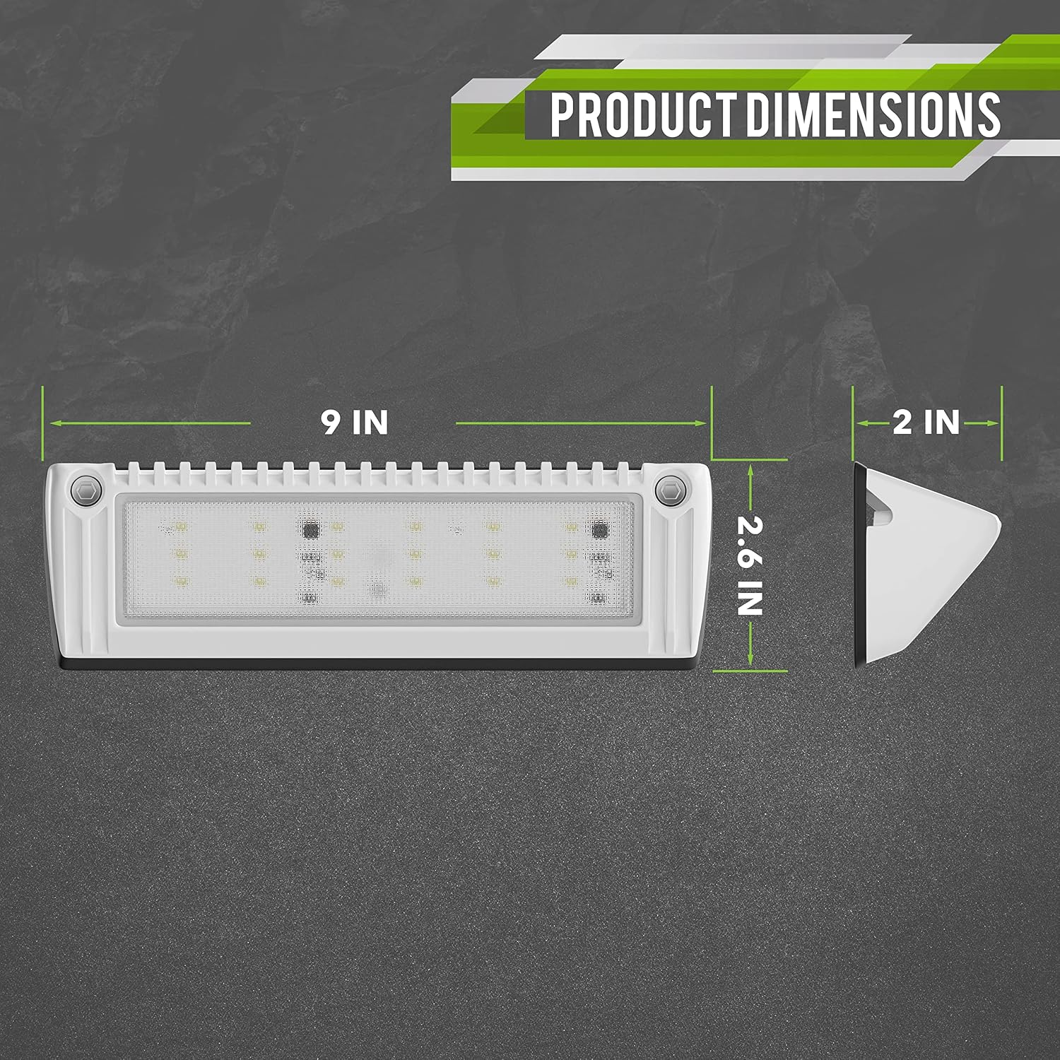 Leisure LED RV Exterior Porch Utility Light - 12V 1450 Lumen 9" Lighting Fixture. Replacement Lighting for Rvs, Trailers, Campers, 5Th Wheels (White) image number 5