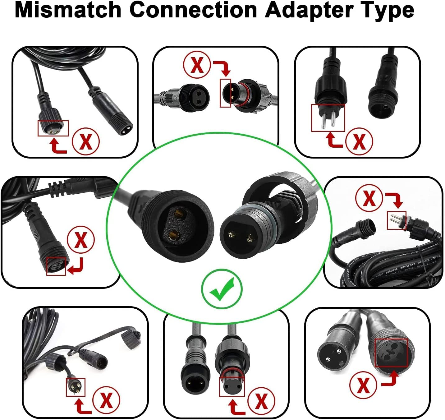 Redefun 2 Pin Extension Cable, 3M Waterproof Corrosion Resistant Extension Cord for Outdoor Lights, Festoon Lights, G40 Globe Lights, Icicle Lights, Curtain Lights, Net Lights image number 4