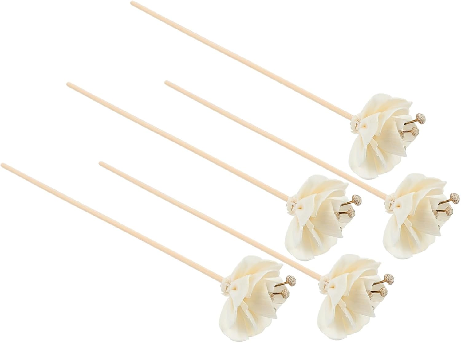 5Pcs Rattan Diffuser Sticks Dried Peony Flowers for Essential Oil Natural Handmade Air Freshener for Home Office Wedding and Event Decor image number 6