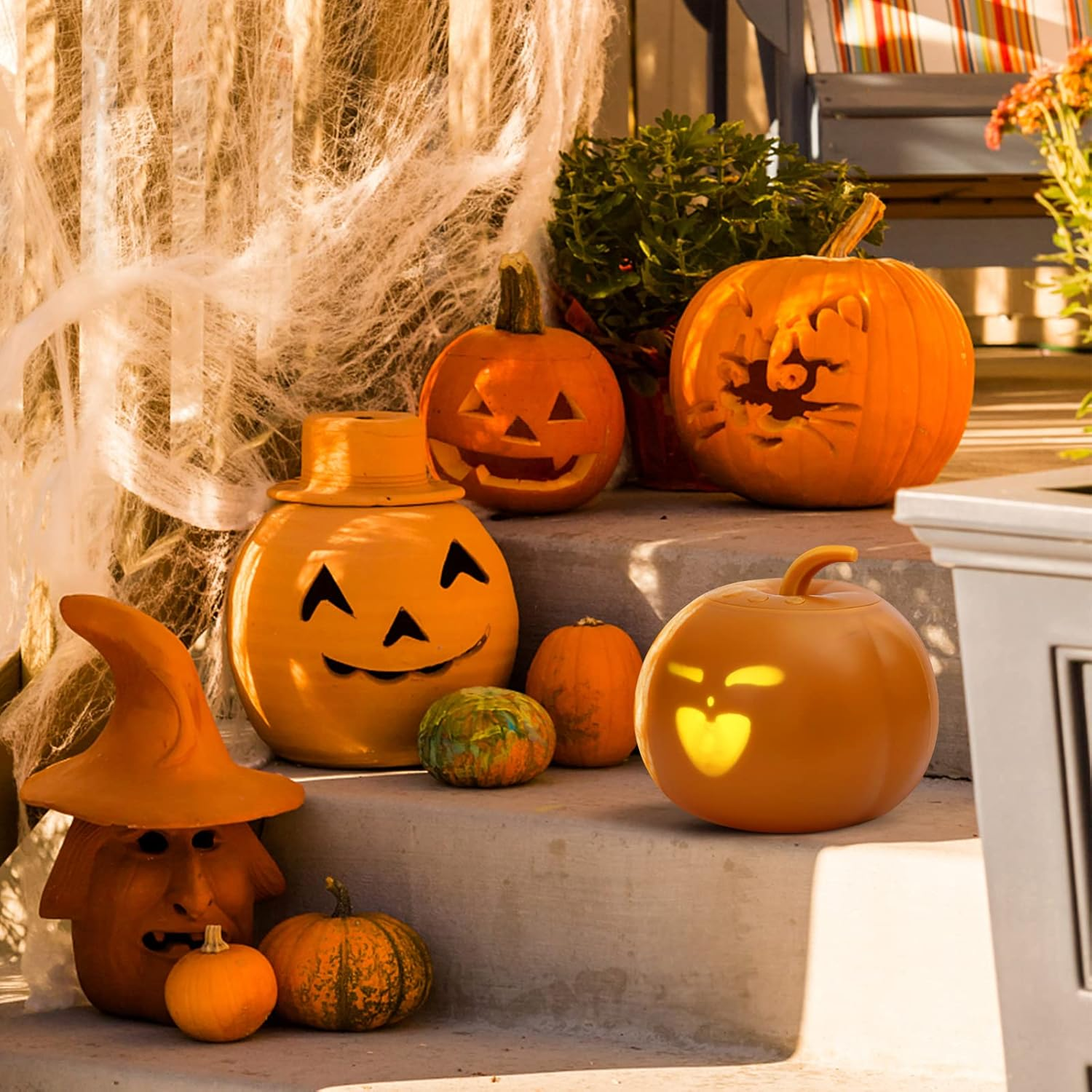 Lamp De Projection Anim&eacute;e Citrouille Halloween, 16 Animations Et Effets Sonores, Version Anglaise, Haut-Parleur Projecteur Int&eacute;gr&eacute; Pour Halloween D&eacute;coration F&ecirc;te De Famille image number 3