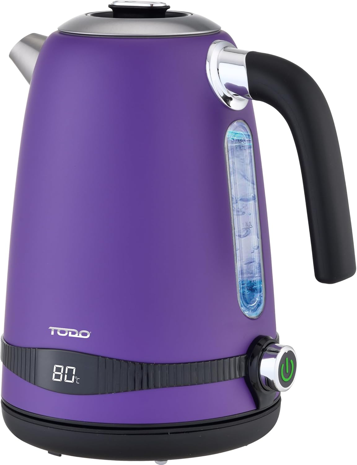 TODO 1.7L Stainless Steel Cordless Kettle Keep Warm Electric Led Water Jug - Purple image number 3