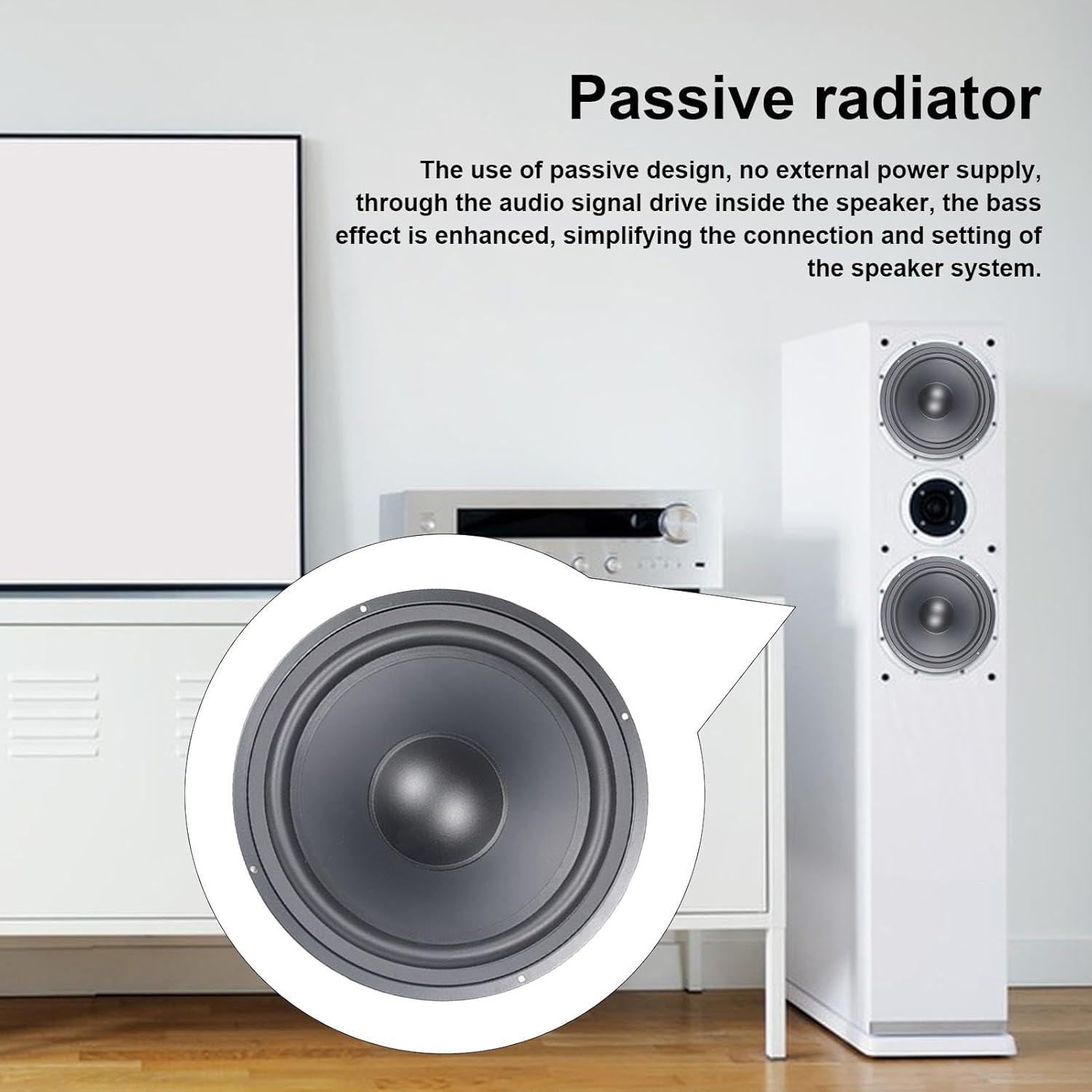 Passive Radiator, 3 12Inch Woofer Passive Radiator, Passive Radiator for Audio, Passive Designed Speaker Radiator Designed for Home and Mobile Audio Subwoofer Enclosures image number 3
