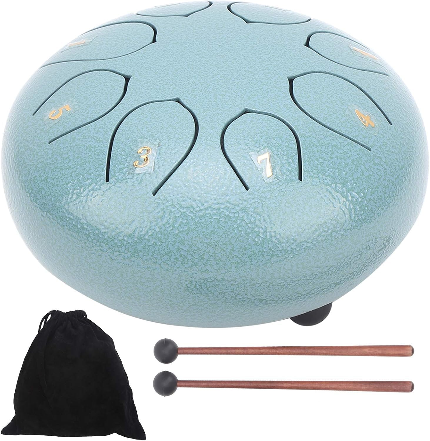 Handpan-Drum for Beginner, Steel Drums 9 T&ouml;ne 18 Zoll, Handdrum in G-Major, Hand Pan Mit Drum-Bag and Handpan Holder, Musical Instruments for Sound Healing, Meditation (Deep Gold) - Deep Green