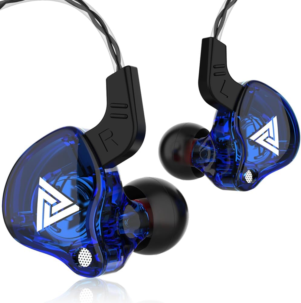 Qkz Ak6 Gaming Earbuds with Mic,Universal 3.5Mm Hifi Sport Headphones in Ear Earphone for Running with Microphone Headset Music Earbuds (With Mic, Blue)