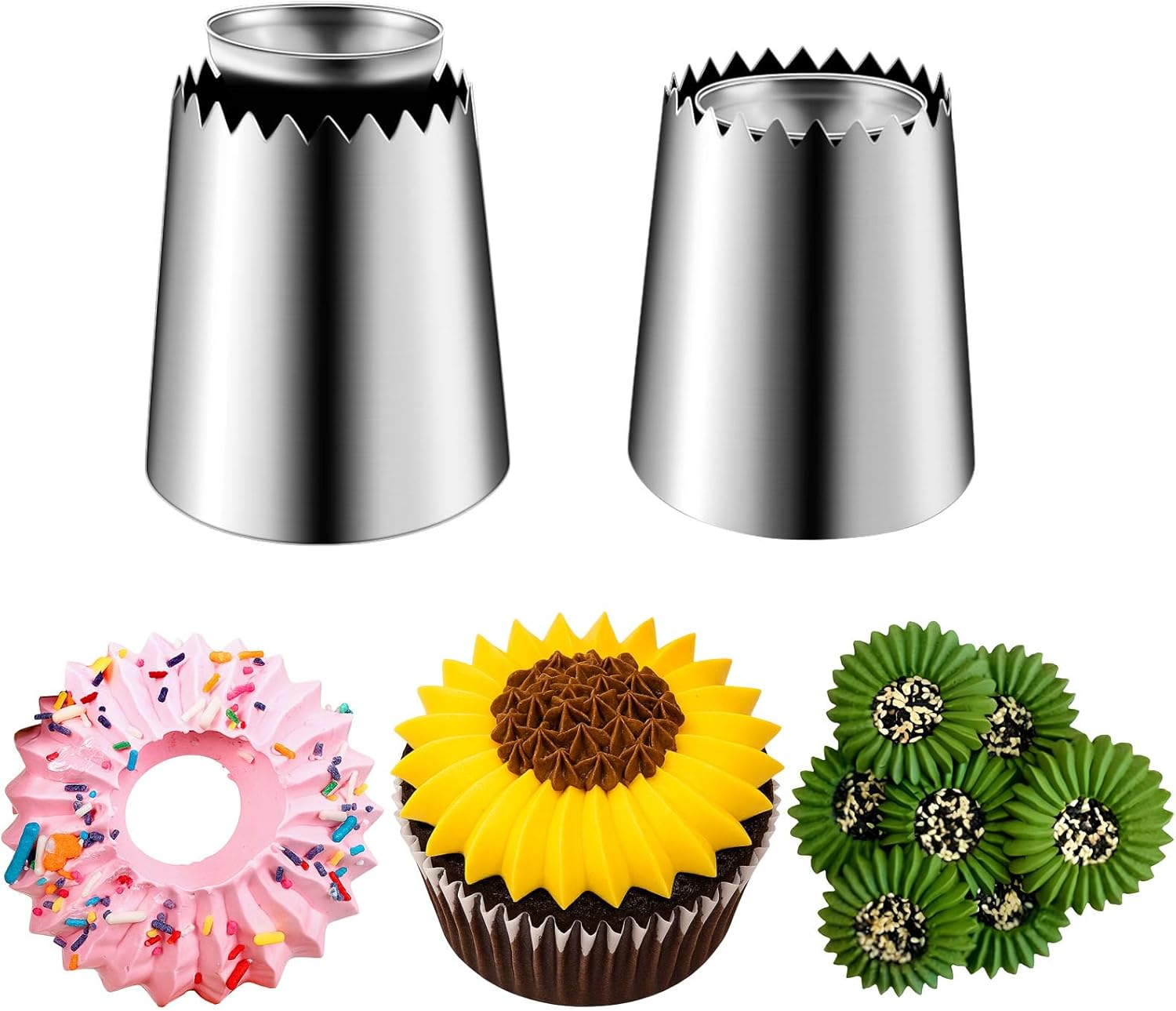 Suuker Sultan Tube Piping Tips Set, Stainless Steel Cake Decorating Tips, Frosting Icing Tips for Cupcakes, Cake, Cookie and Decorating（795S 796S） image number 2