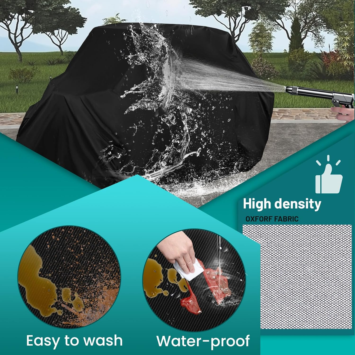 QYMOTO CFMOTO UTV Cover Heavy Duty All Weather Storage Cover Fits for Uforce Zforce 500 600 800 950 1000 2 Seater Cover Windproof Rainproof image number 2