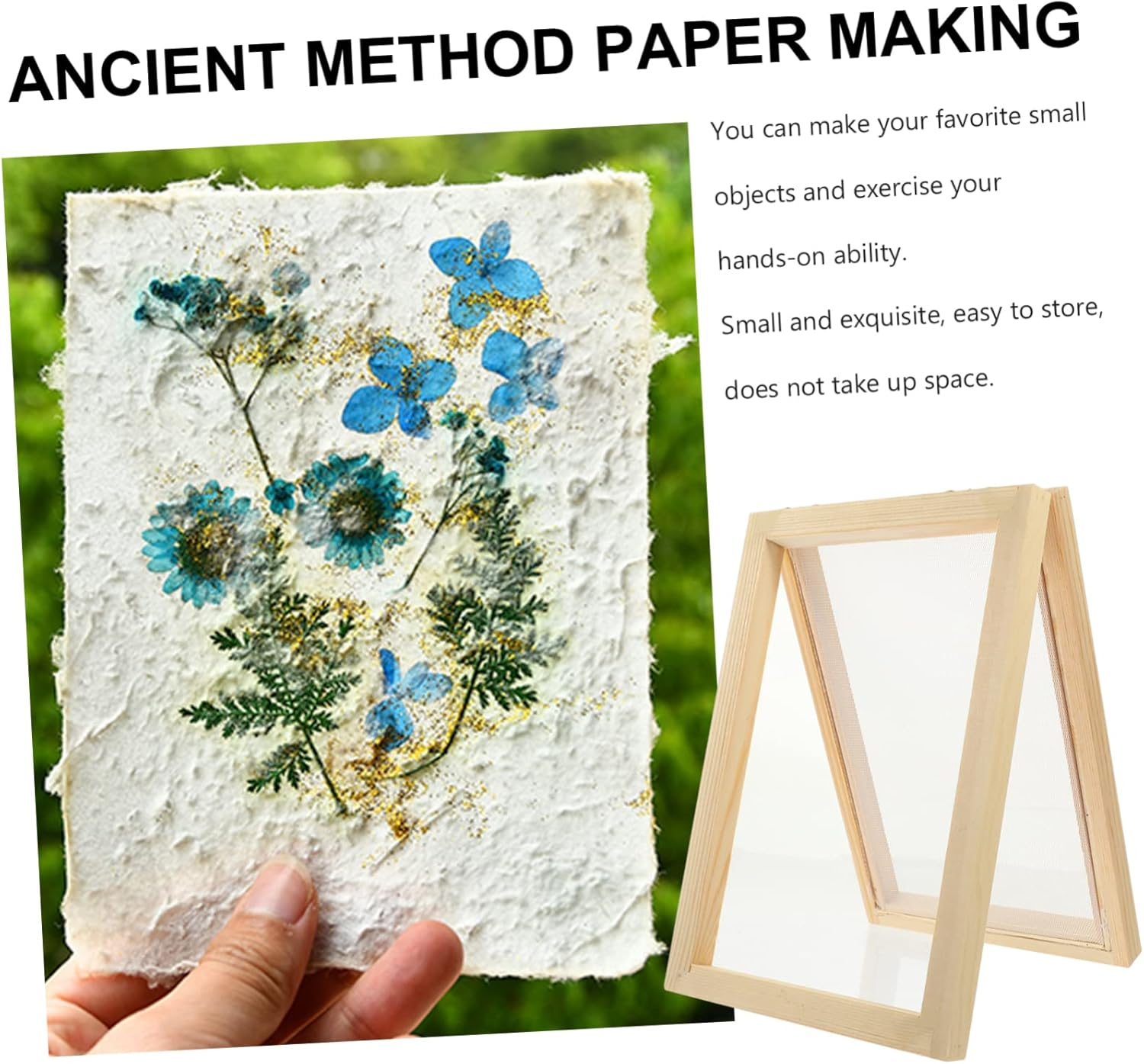 PLAFOPE Paper Frame Recycled Paper Screen Deckle with Mesh Making Tools Making Screen Kit Making Kit Mould and Deckle Crafts Supplies Micro-Wave Oven Wooden Child image number 5