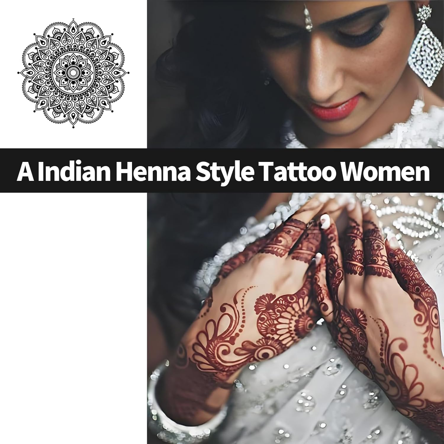 Tattoo Paste Cones, 4Pcs Semi Permanent Temporary Tattoos Kit, India Body DIY Art Painting for Women Men Teen, Summer Trend Freehand Paste with 3 Colors, 20 Adhesive Stencil, 1 Bottle, 4 Nozzles