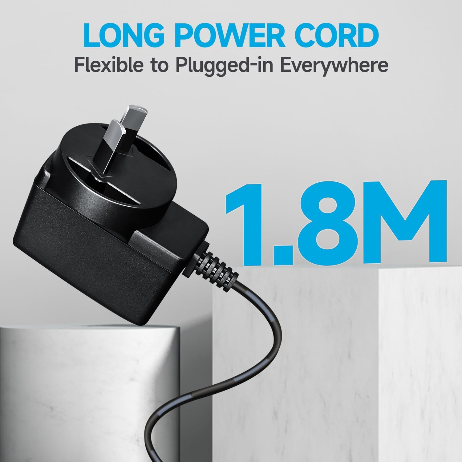 6V 1A/1000Ma 1.8M Long Power Supply Adapter, AC 100-240V to DC 6V 1A 6W Switching Adapter Plug for Blood Pressure Monitor,Electronic Scale and More,Saa Certified