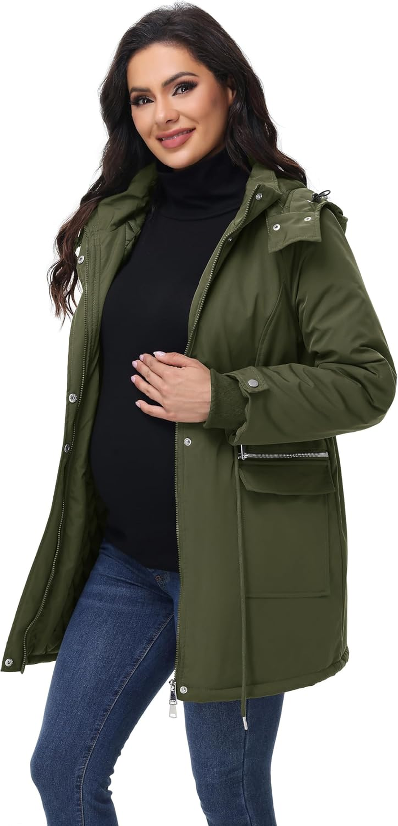Maacie Maternity Cotton Jacket Jacket Stand up Collar Waterproof Cotton Jacket 2025 image number 2