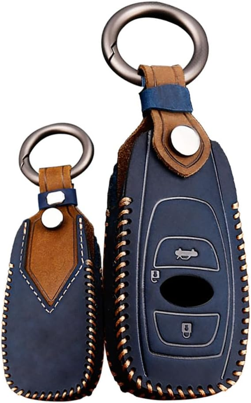 3 Button Genuine Leather Smart Key Fob Skin Cover Case Protector Keyless Fit for Subaru BRZ Impreza STI WRX