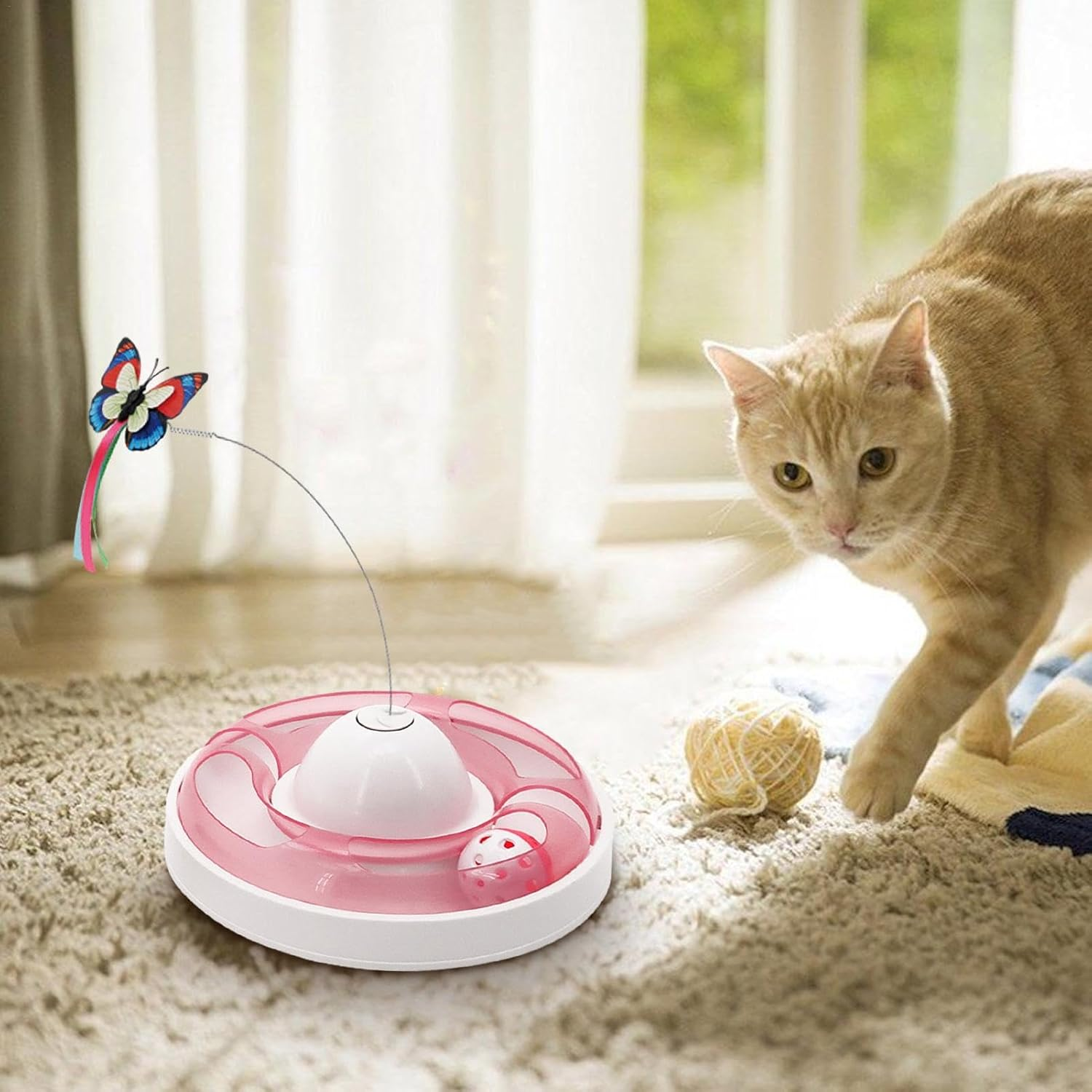 Cat Butterfly Toy - Safe Cat Interactive Toy Interactive Cat Toy,Automatic Kittens Toys, Cat Toys for Indoor Cats, Kitten image number 2