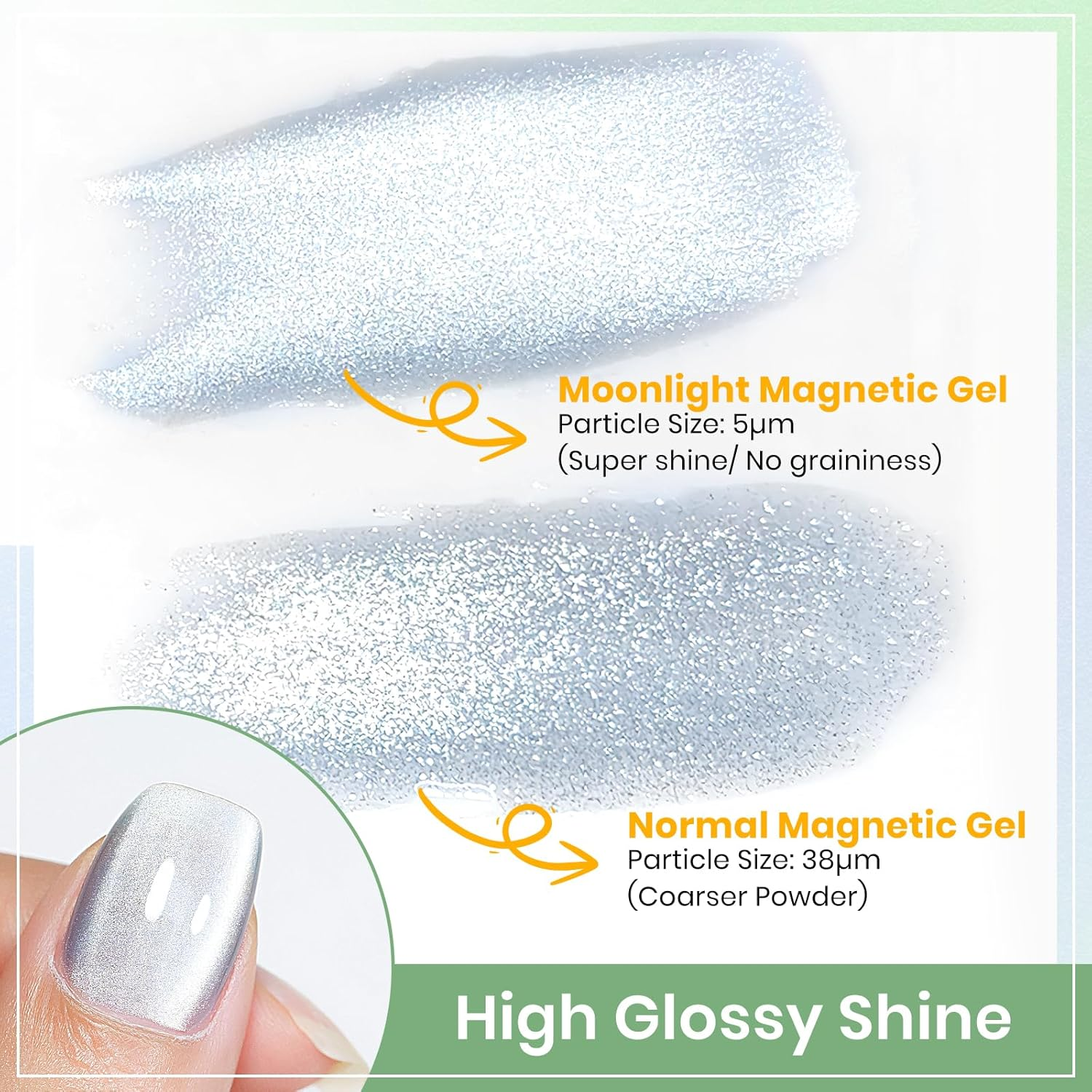 MIZHSE Cat Eye Gel Nail Polish Set: 8 Colors Moonlight Magnetic Gel Polish with Magnet Stick, Glass Effect Shimmer Pink Green Red Colors Ceramic Nail Gel Soak off Nail Art Salon Home for Women image number 4