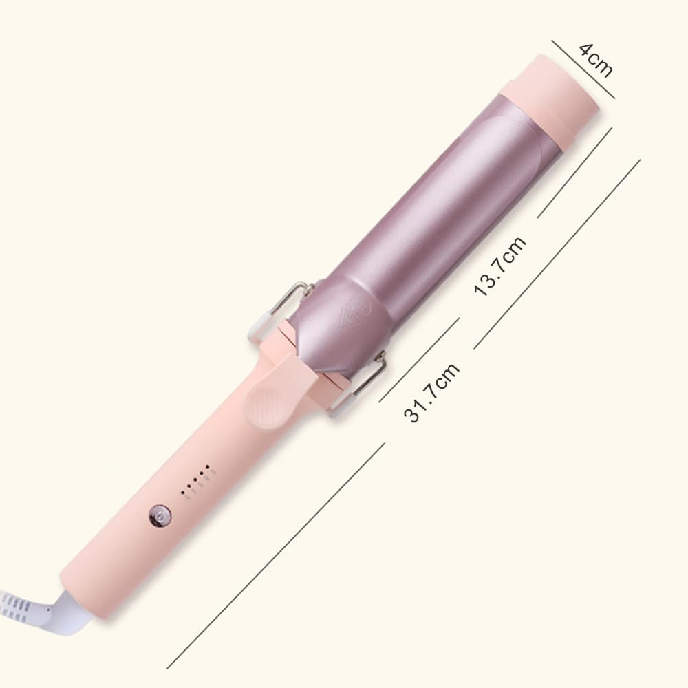 Frafuo Hair Curling Wand-40Mm Wave Hair Curler-5 Temperature Adjustable Temperature Ceramic Crimper Hair Curling Iron for Short/Medium/Long Hair-Wave Curling Iron for 50 Mins Auto-Off, Pink-Purple image number 5