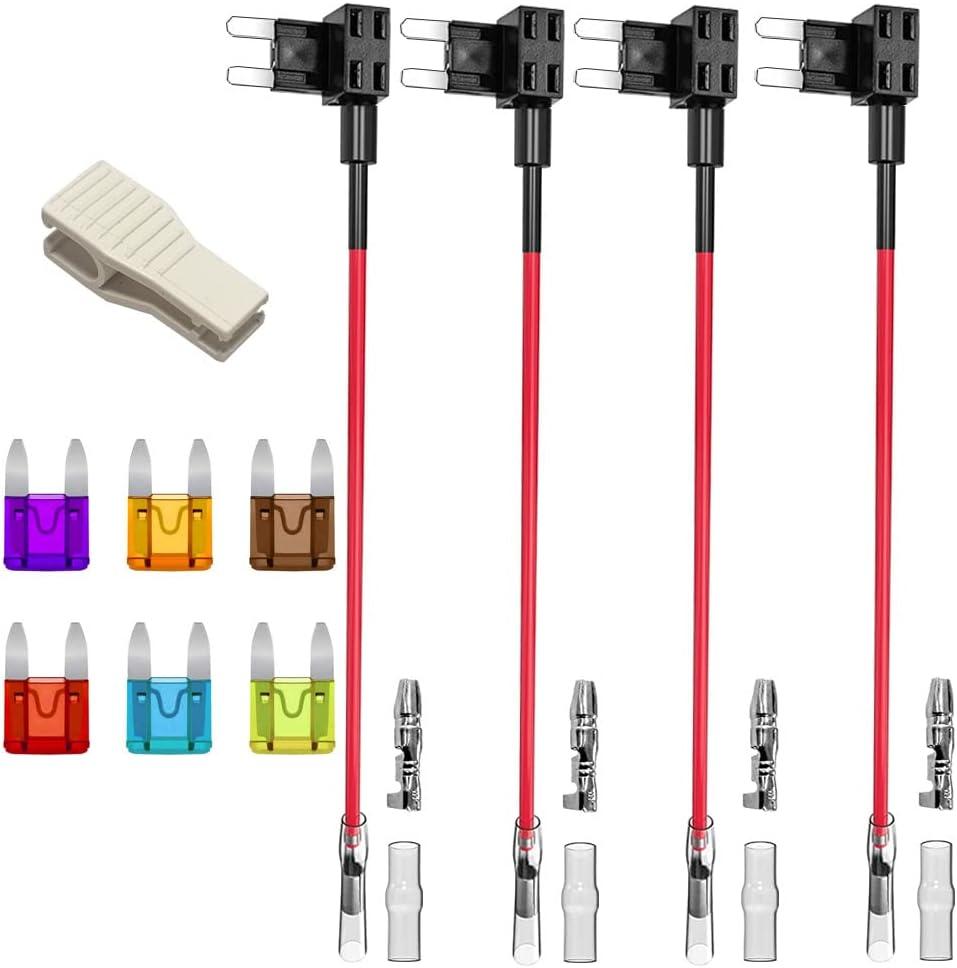 Gebildet 2Pcs 12V/24V Micro 2 Dual Port Fuse Tap Add-A-Circuit, Micro 2 Piggyback Blade Fuse Holder with Double Wiring Harness, 4Pcs Micro 2 (5A/10A) Fuse and Fuse Puller image number 3