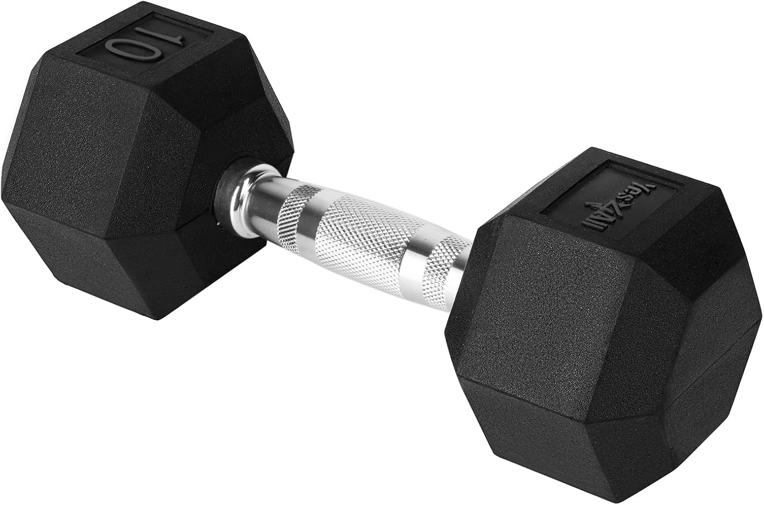 Yes4All Chrome Grip Encased Hex Dumbbells &ndash; Hand Weights with Anti-Slip 5-50 LBS Single