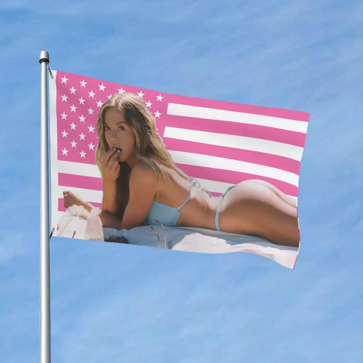 Pink America Flag 150*90 CM Personalized Flags,Polyester Thickness, Fade Resistant, Brass Grommets, Canvas Header, Indoor/Outdoor, Vibrant Colors,American Flag for College Dorm Room Decor,Parties Poster Banner Concert Decoration image number 1