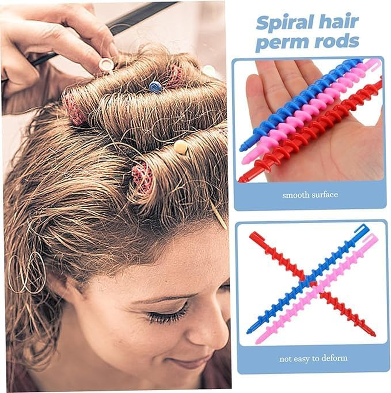 Spiral Hair Perm Rods Plastic,20Pcs Plastic Hairdressing Spiral Hair Perm Rod,Spiral Hair Roller Hair Styling Roller Spiral Rod,Plastic Spiral Hair Perm Rod Spiral Rod Barber Hairdressing Hair Roller image number 6