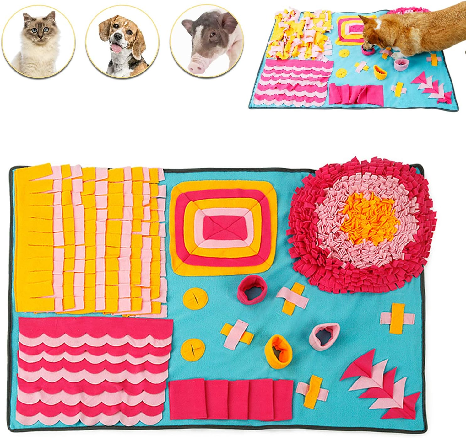 Dog Snuffle Mat Pet Slow Feeder Mat Foraging Blanket Nose Work Training Stress Release Activity Pad