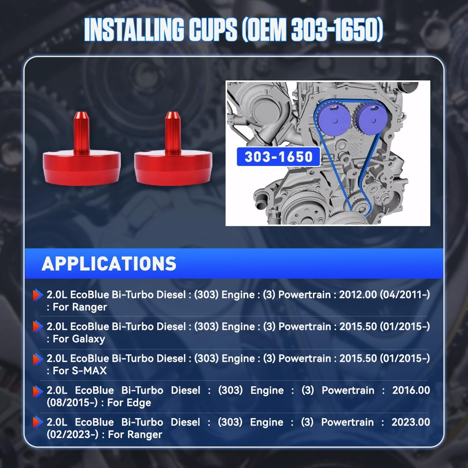 Diesel Timing Tool Kit - Latest Generation Engine Camshaft Adjusting Tool with Flywheel and Crank Alignment Compatible for Ford Transit Ecoblue 2.0 TDCI Diesel Engine image number 4
