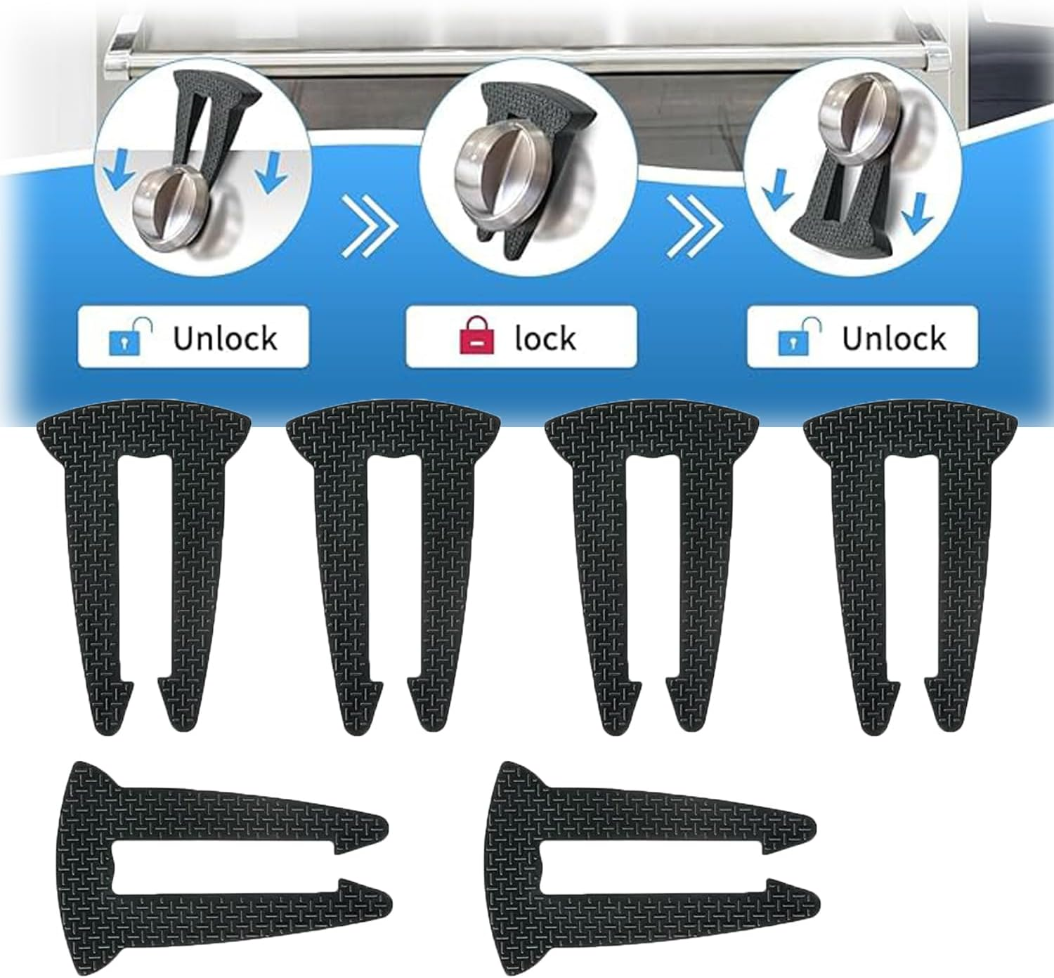 WEZCHUGHAOL 6 Pack Gas Stove Knob Locks - Durable Child & Pet Safety Guards, Baby Proof Knob Covers Prevent Accidental Turning On, Universal Fit for Most Stove Knobs image number 4