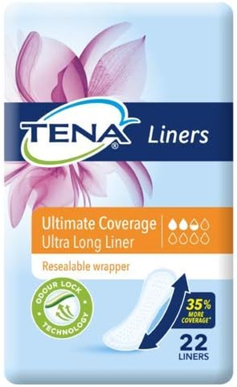 3 PACK of Tena Liners Ultimate Coverage Ultra Long Liner 22 Pack